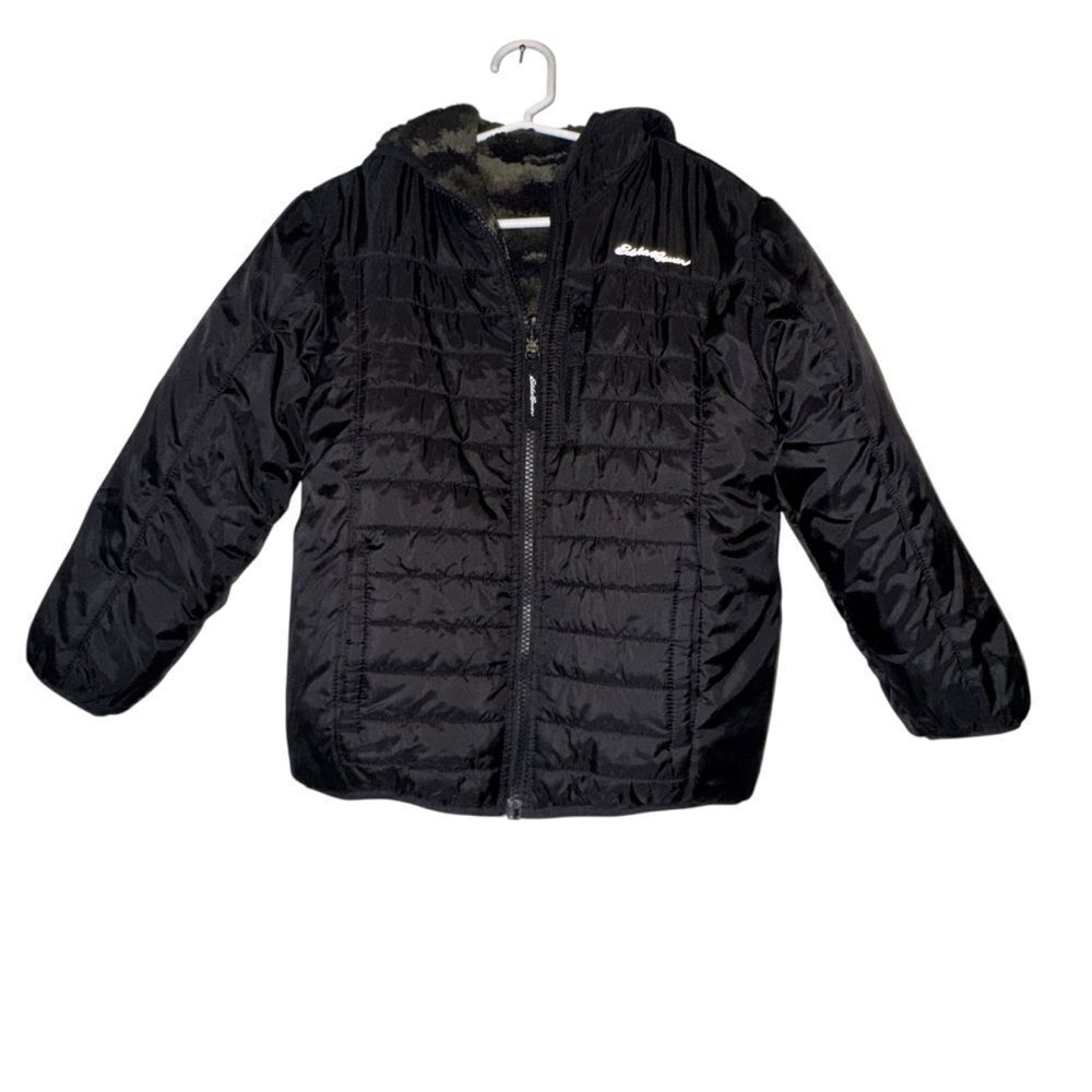 Eddie Bauer Reversible Black & Camo Puffer Jacket